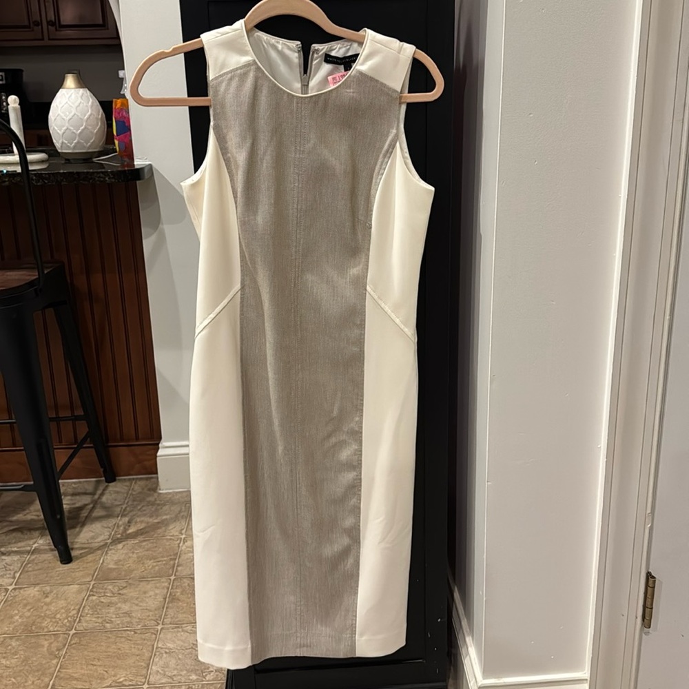 Cream & tan Midi dress